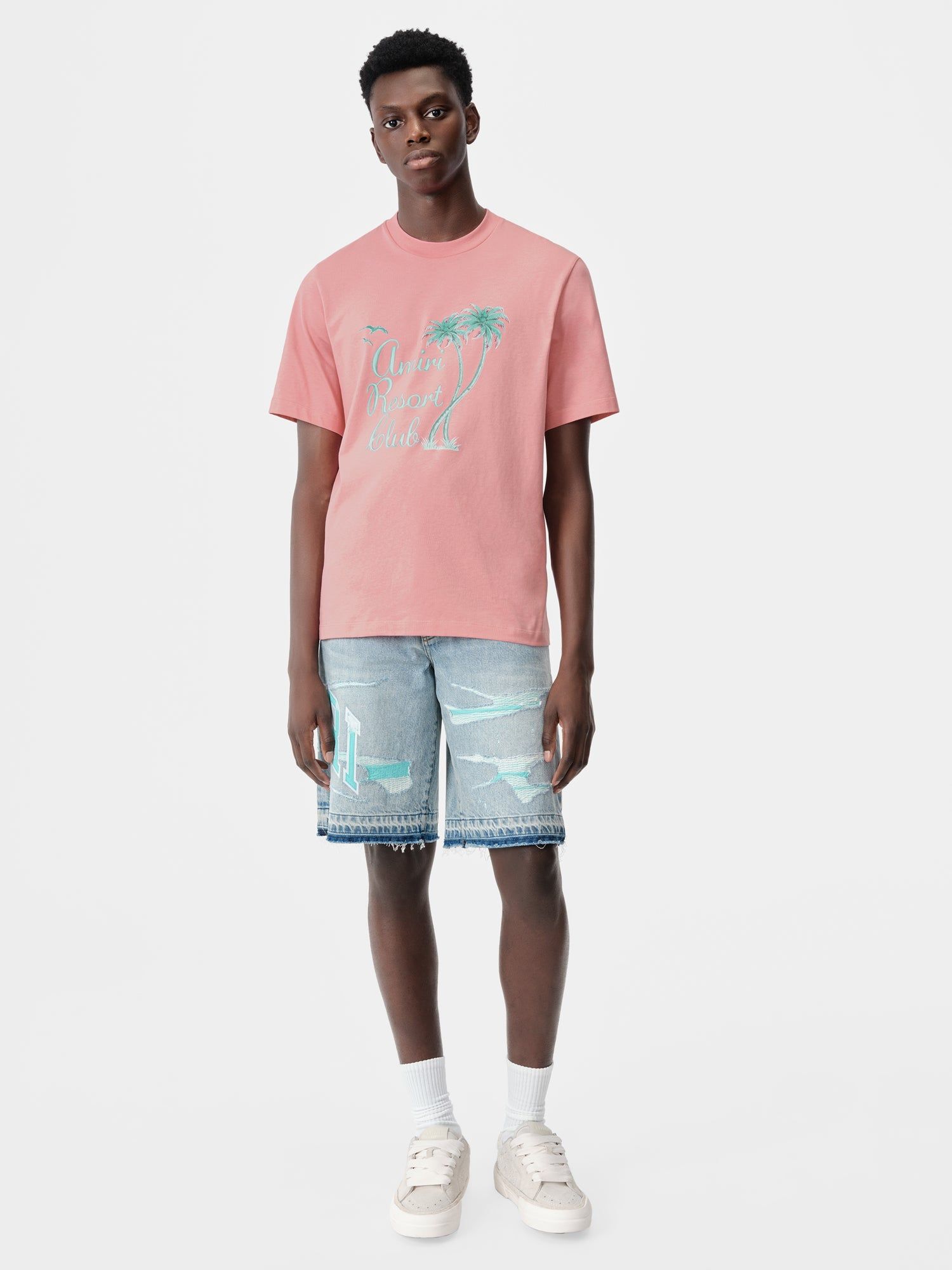 T Shirts Amiri Twisted Palms Tee Homme Rose | LZYX12849