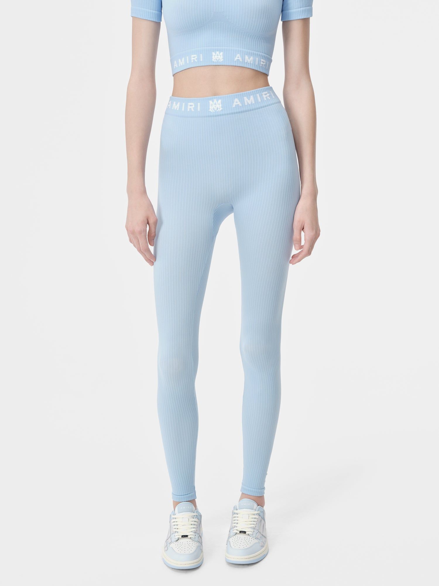 Vêtements De Sport Amiri Ma Ribbed Seamless Legging Femme Cerulean | PXOB71486