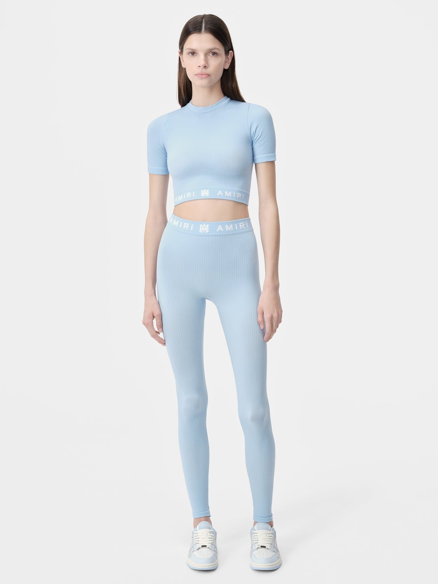 Vêtements De Sport Amiri Ma Ribbed Seamless Legging Femme Cerulean | PXOB71486