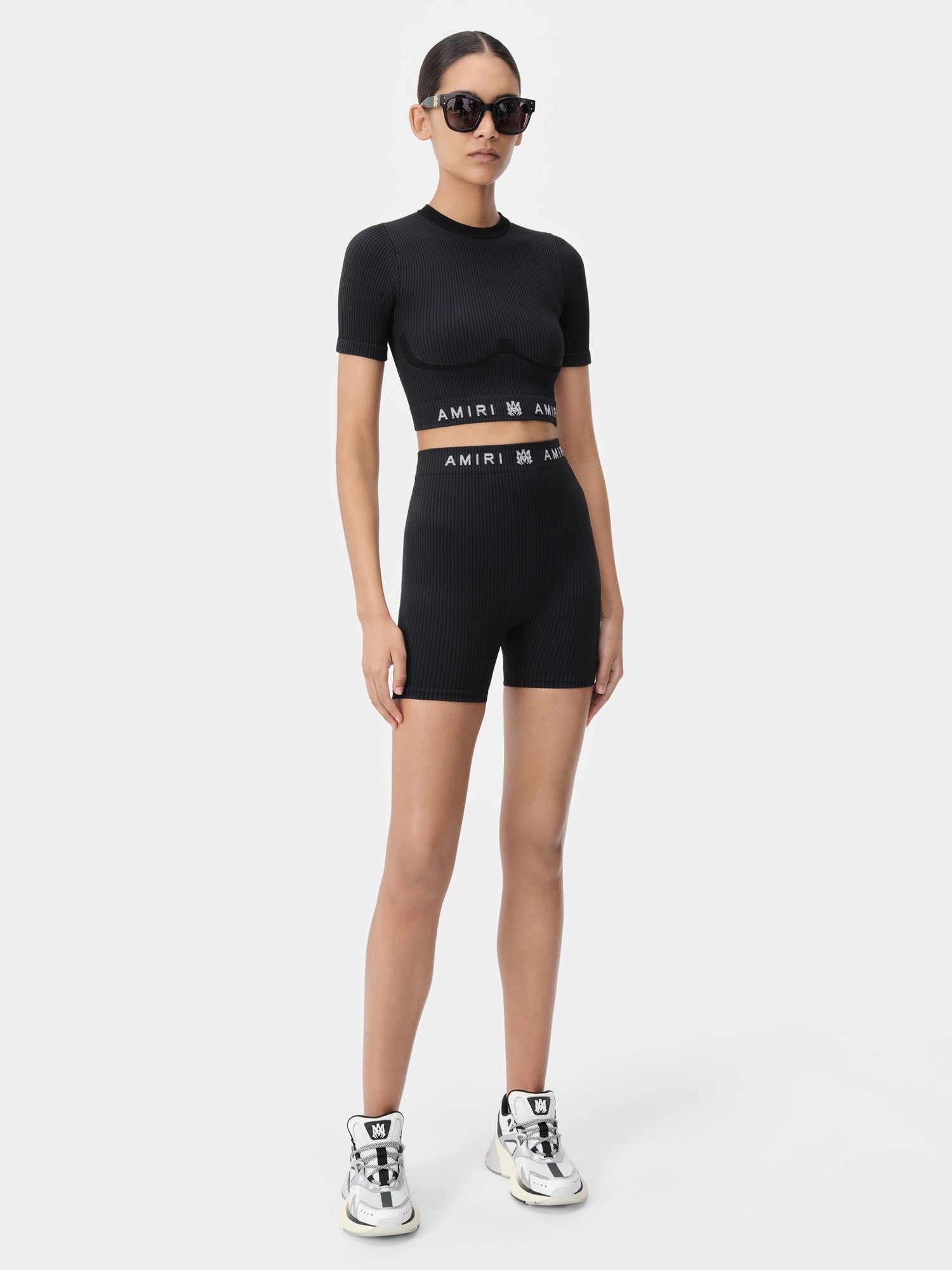 Vêtements De Sport Amiri Ma Ribbed Seamless Short Femme Noir | NHQT31072