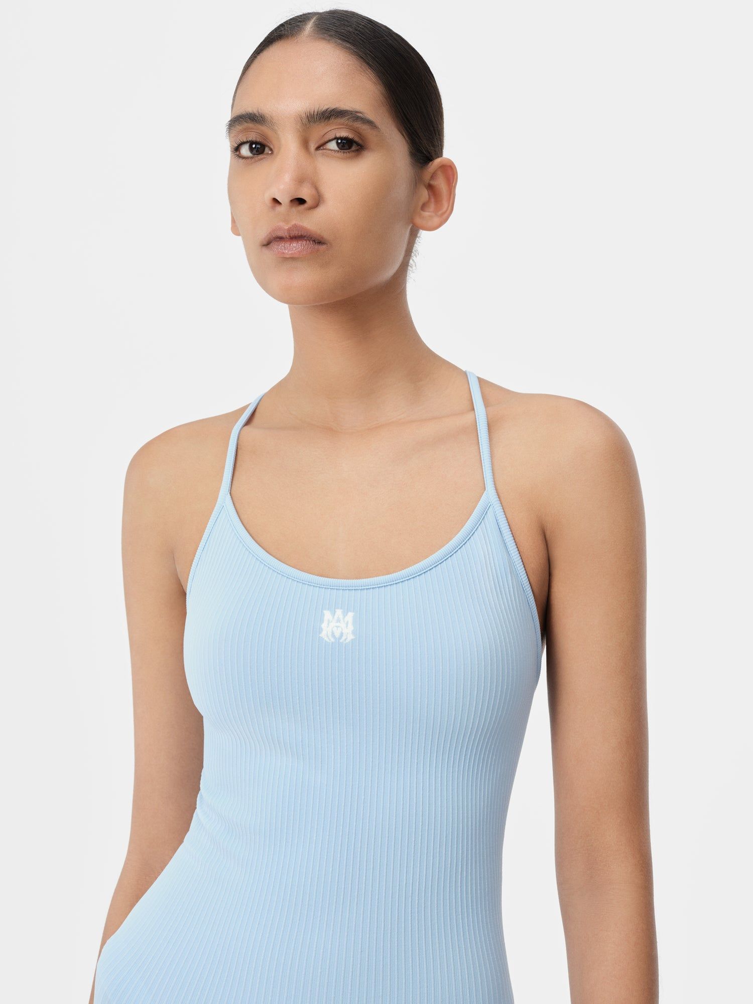 Vêtements De Sport Amiri Ma Ribbed Seamless Romper Femme Cerulean | LJNM82350