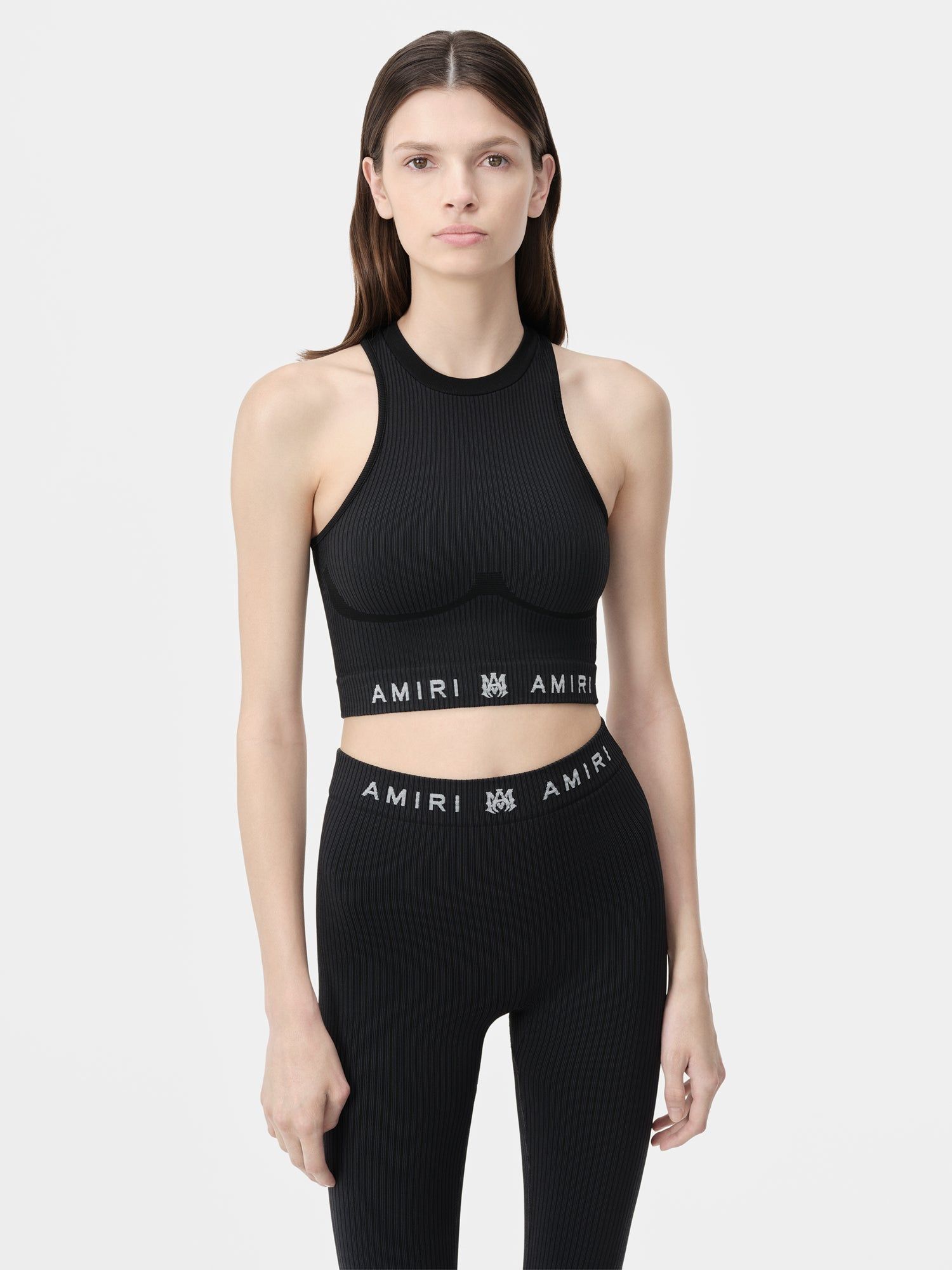 Vêtements De Sport Amiri Ma Ribbed Seamless Tank Top Femme Noir | XBAV96247
