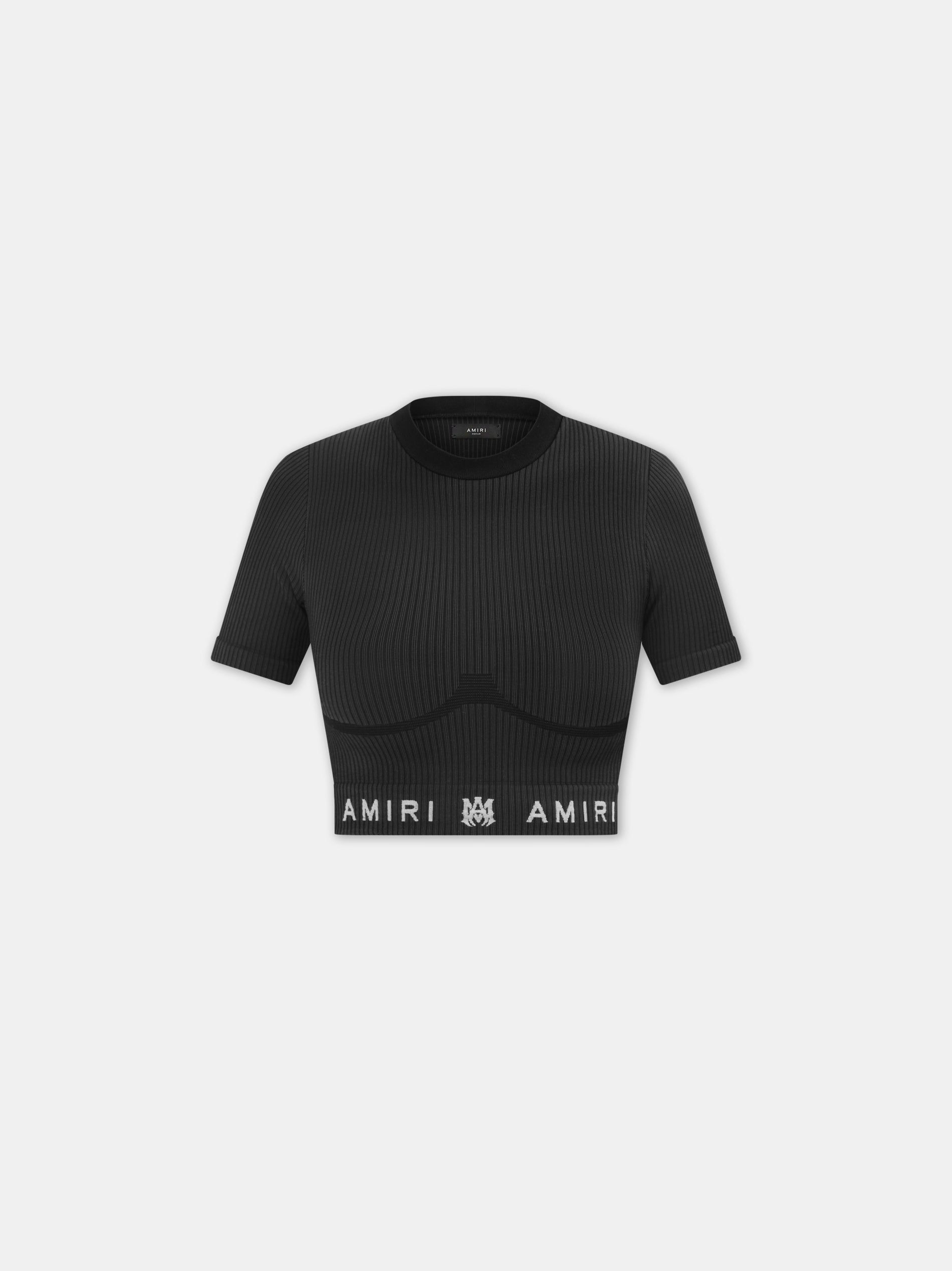 Vêtements De Sport Amiri Ma Ribbed Seamless S/S Top Femme Noir | TWHB06284