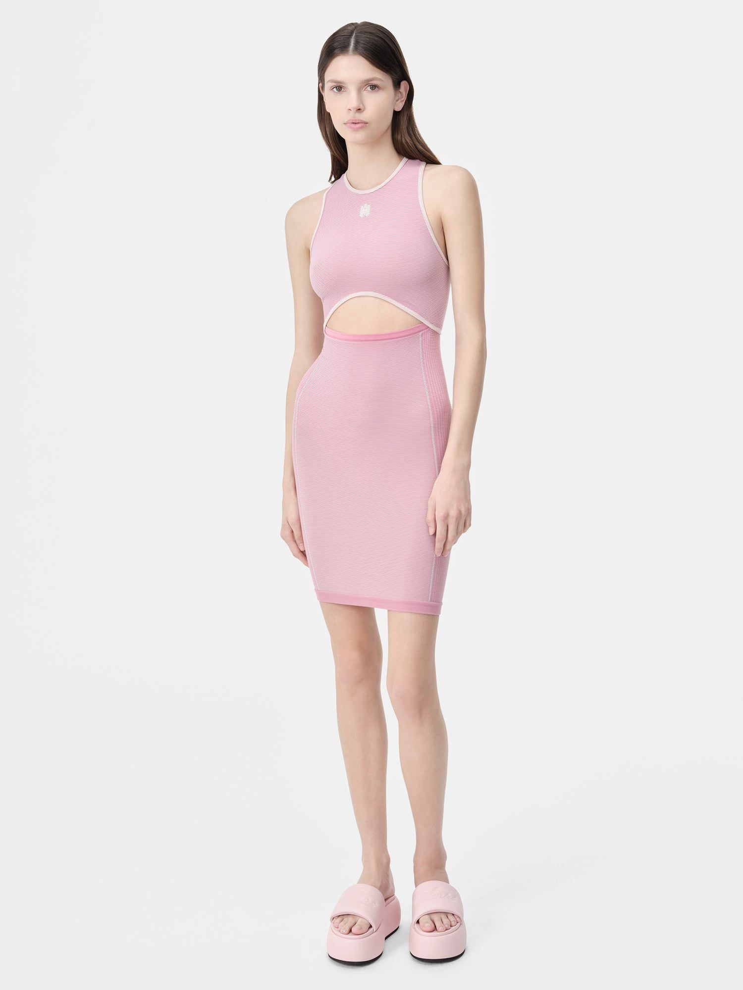 Vêtements De Sport Amiri Ma Seamless Cut-out Mini Dress Femme Rose | DSAQ69530